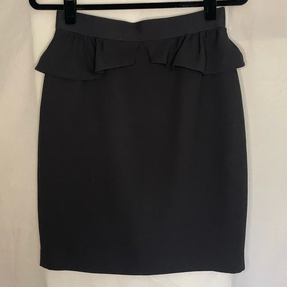 Sandro Black Ruffle Knee Length Pencil Skirt S / 2 - Picture 1 of 7